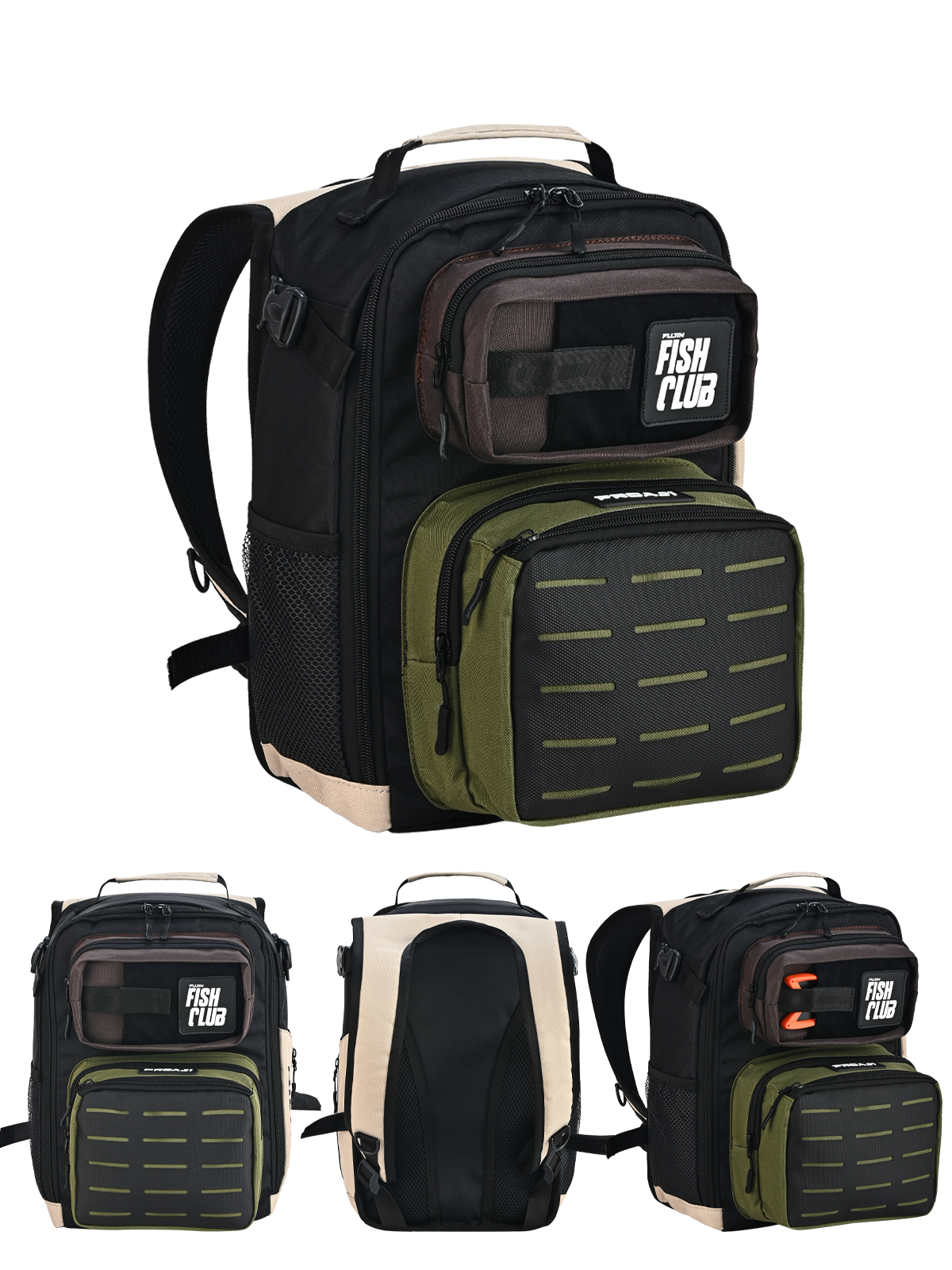 Fujin ProAji Back Pack Green Beige Balıkçı Sırt Çantası