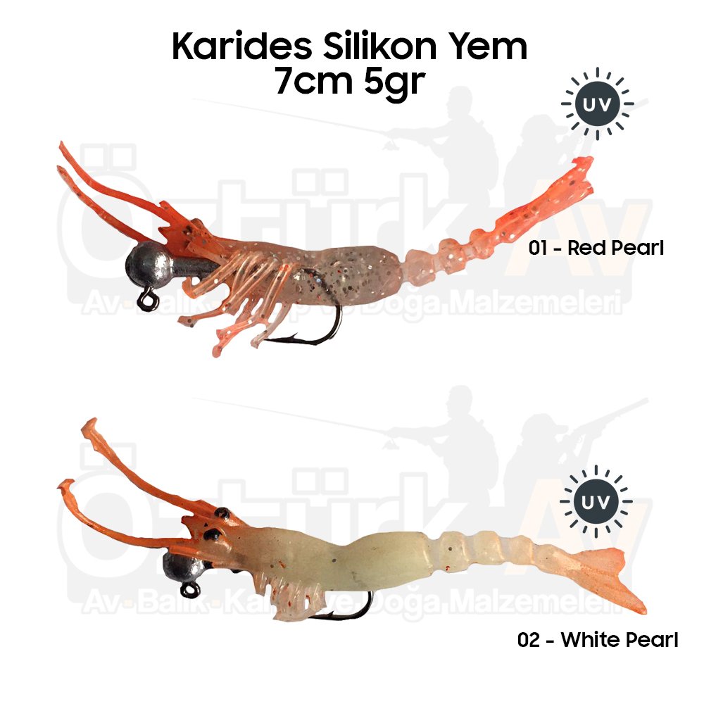 Silikon Karides Jigheadli 7CM 5GR Sahte Yem