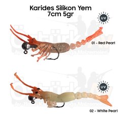 Silikon Karides Jigheadli 7CM 5GR Sahte Yem