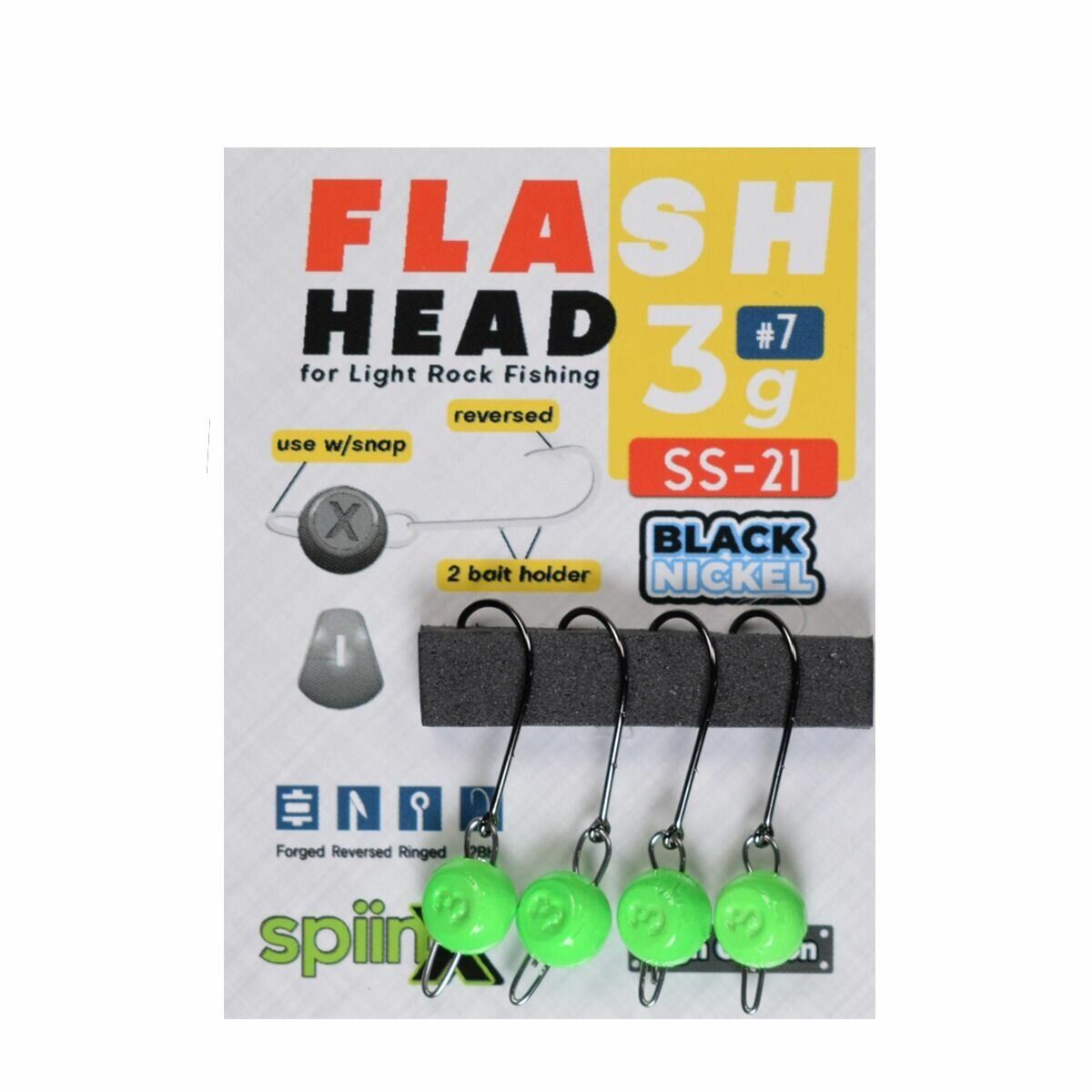 SPIINX FLASH HEAD JIGHEAD UV YEŞİL 3G #7 4P
