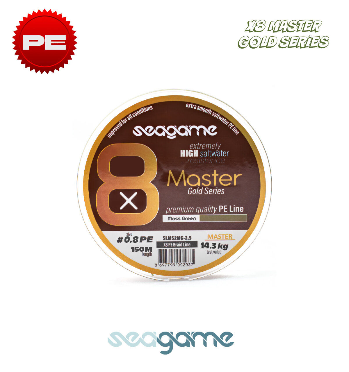 SEAGAME MASTER X8 PE 150M #0.14 MOSS GREEN