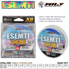 Wily Esemti 8 Kat İp Misina 300 mt Multi Color