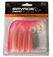 Savage Gear LB Sandeel Curltail 7cm Pink Glow 6 Adet Sahte Balık