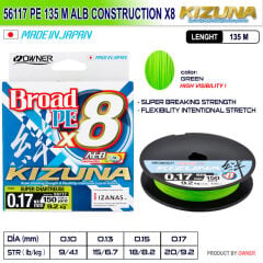 Kizuna 56117 Pe 135m Alb Construction x8 Super Chartreuse