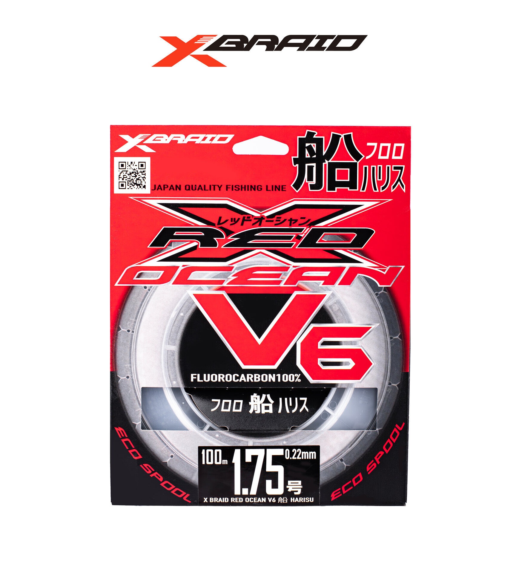 YGK X059 RED OCEAN V6 FC 100M 0.220-3.2KG