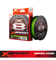 YGK X035 BRAID CORD PE X8 150M 9.1KG 0.16 FLUO GREEN