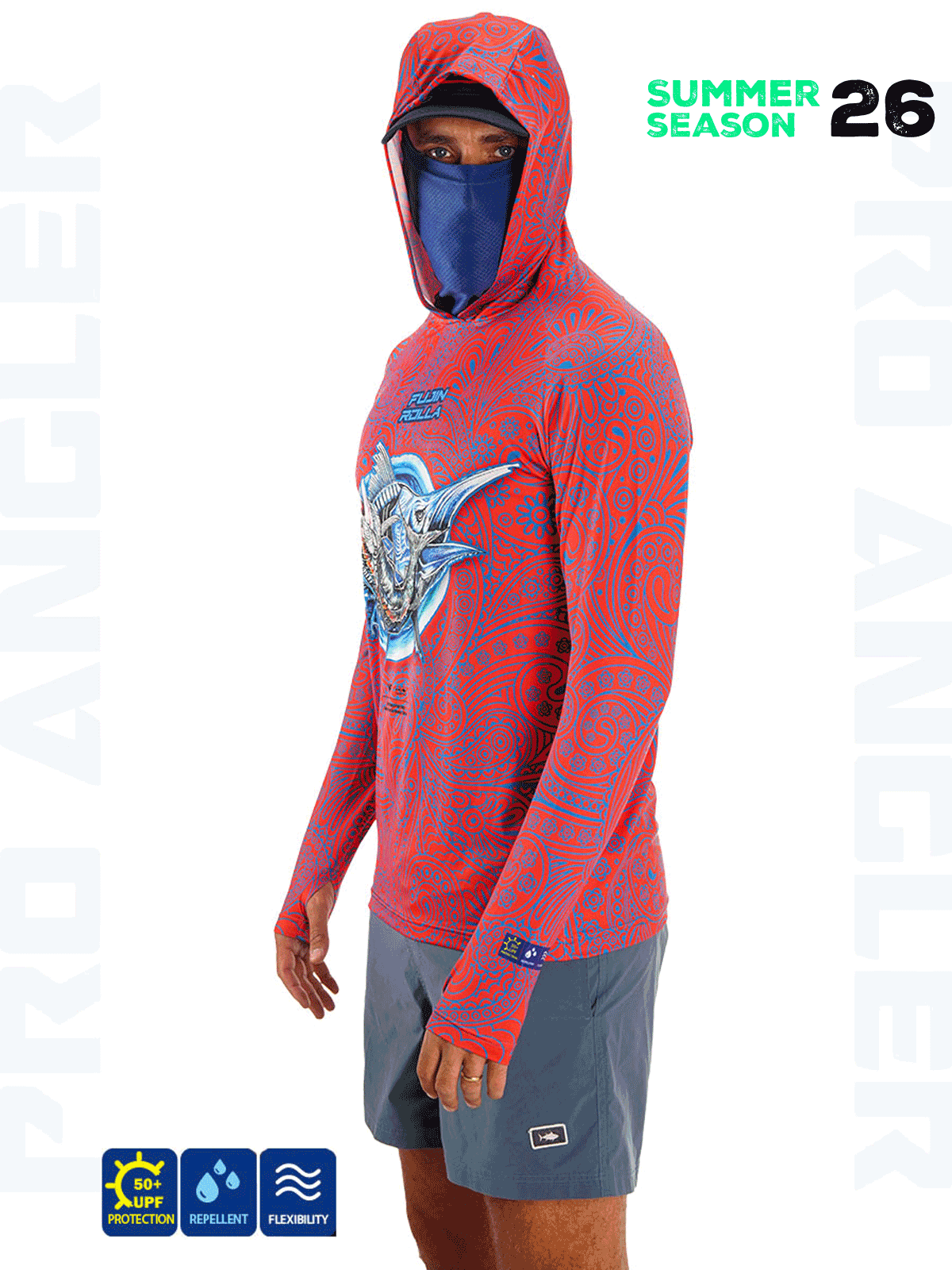 Fujin Rolla S26 Buff&Hoodie Swordfish Red