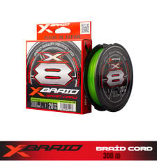 YGK X036 BRAID CORD PE X8 300M 9.1KG 0.16 FLUO GREEN