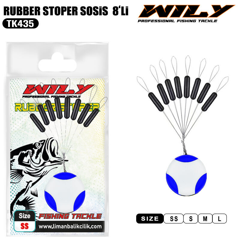 Wily TK435 Rubber Stoper Siyah Sosis Kauçuk 8'li