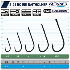 Owner 5123 Ebi Baitholder Black Chrome İğne
