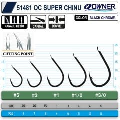 Owner 51481 Cut Super Chinu Black Chrome İğne