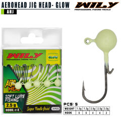 Wily Aero Head Jighead Glow